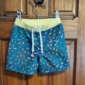 Old Navy Blue Fish Print Swim Shorts